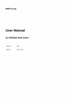 PDF) User Manual - BMW · PDF fileBMW Group User Manual for PRISMA  Web Client  3 PRISMA Overview Aim and Background to the System PRISMA  as the Basis for the SAP