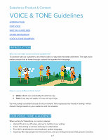PDF) THE SALESFORCE DOC TEAM VOICE & TONE Guidelines &middot; PDF fileTHE SALESFORCE DOC TEAM VOICE & TONE Guidelines INTRODUCTION Why do we need voice tone guidelines? To connect with our -